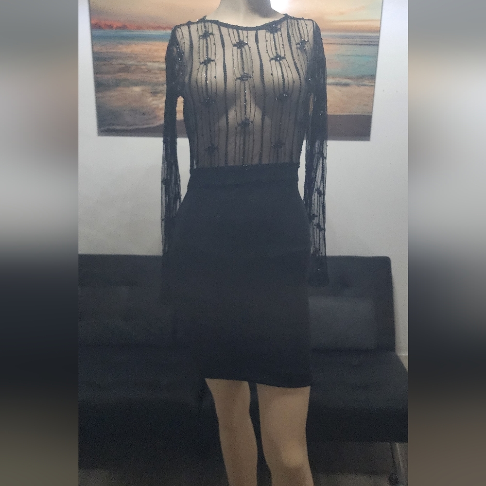Lovely Day Black Sheer Mesh Top